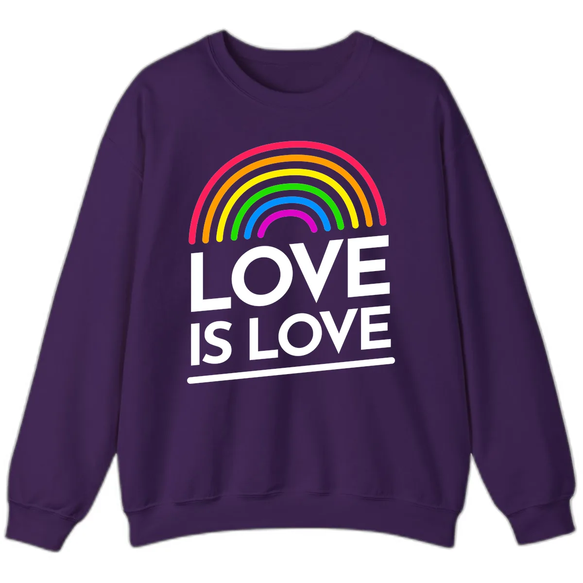 Love Is Love Pride Rainbow Sweatshirt in Purple