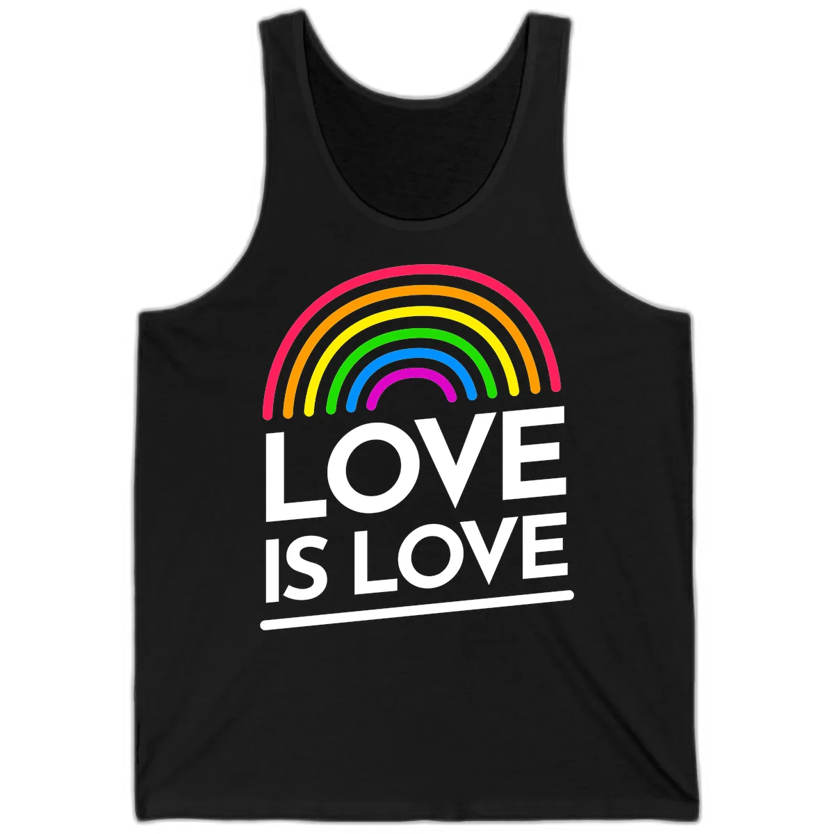 Love Is Love Pride Rainbow Tank in Black