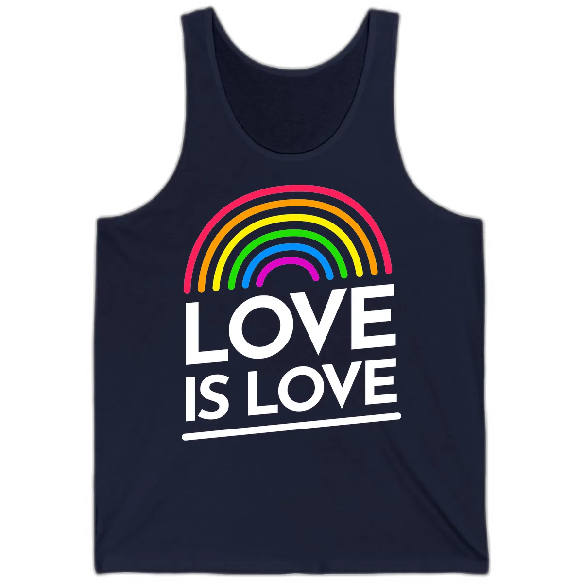 Love Is Love Pride Rainbow Tank in Navy