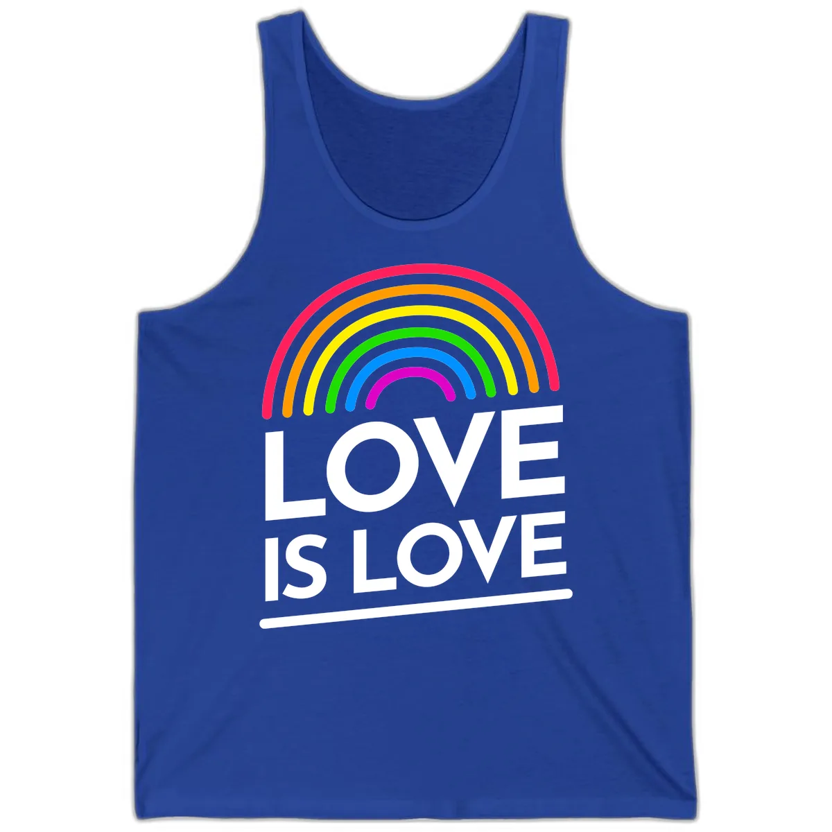 Love Is Love Pride Rainbow Tank in True Royal
