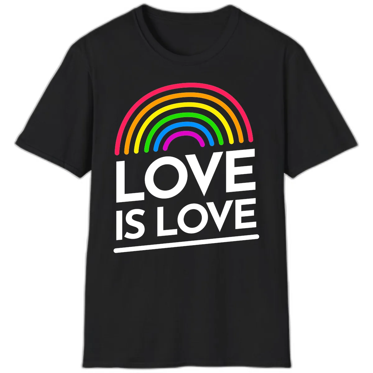 Love Is Love Pride Rainbow T-Shirt in Black