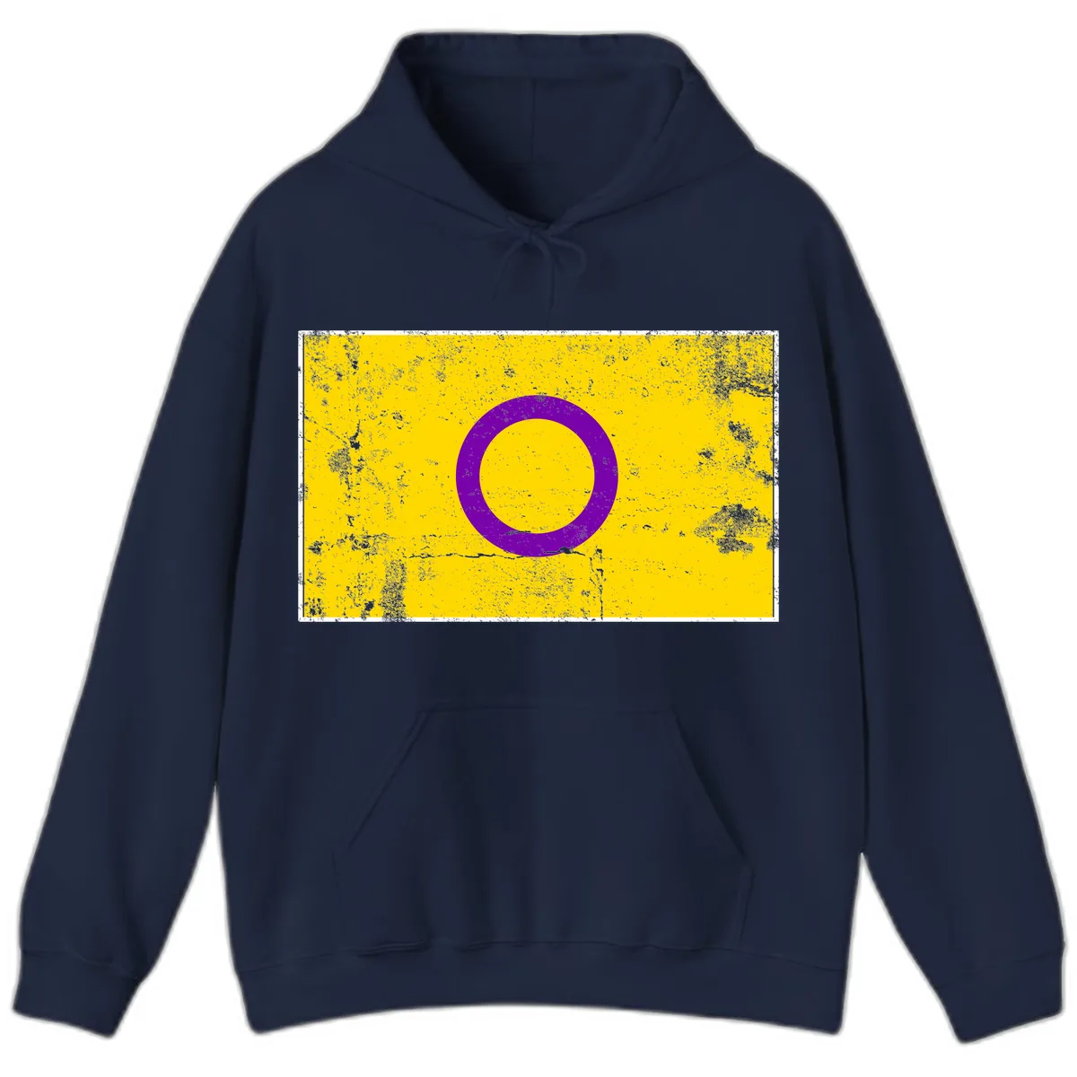 Purple Circle Minimalist Hoodie in Navy