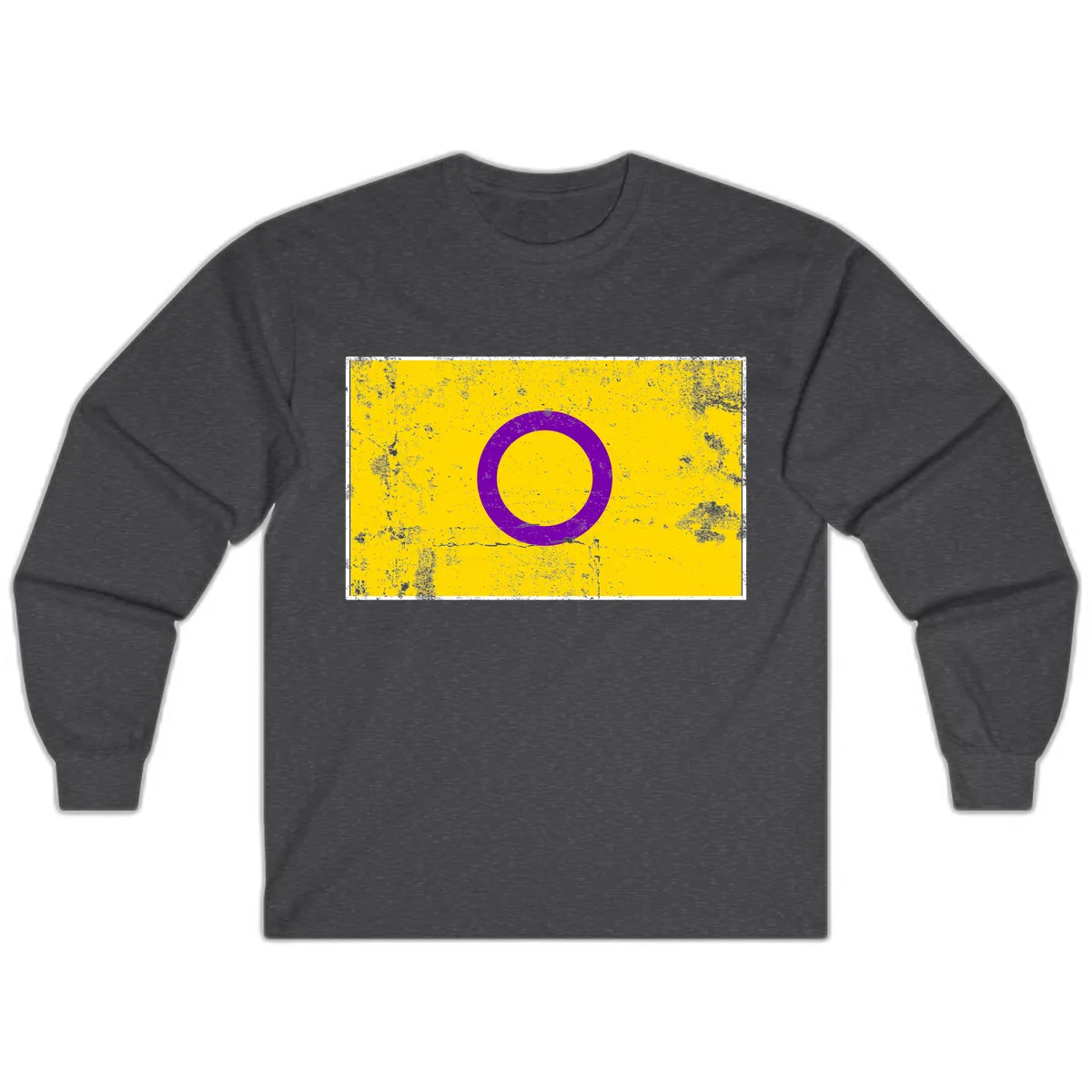 Purple Circle Minimalist Long Sleeve in Dark Heather