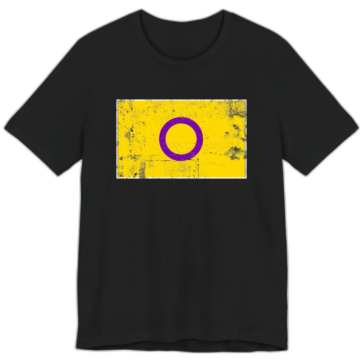 Purple Circle Minimalist Premium T-Shirt in Black