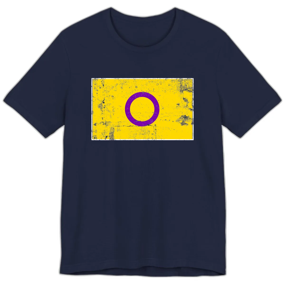 Purple Circle Minimalist Premium T-Shirt in Navy