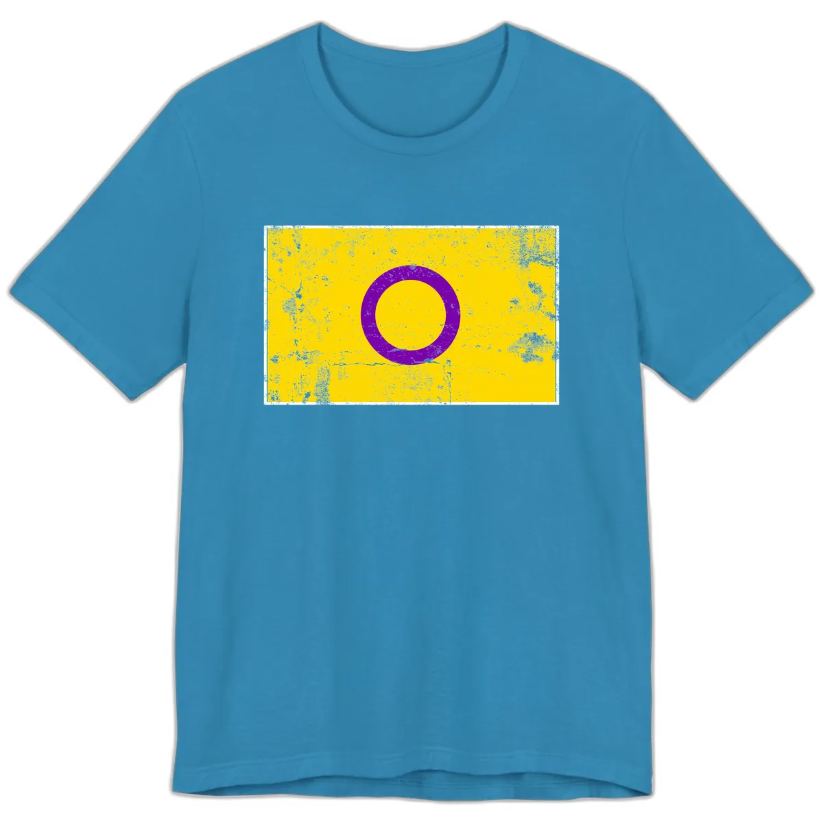 Purple Circle Minimalist Premium T-Shirt in Aqua