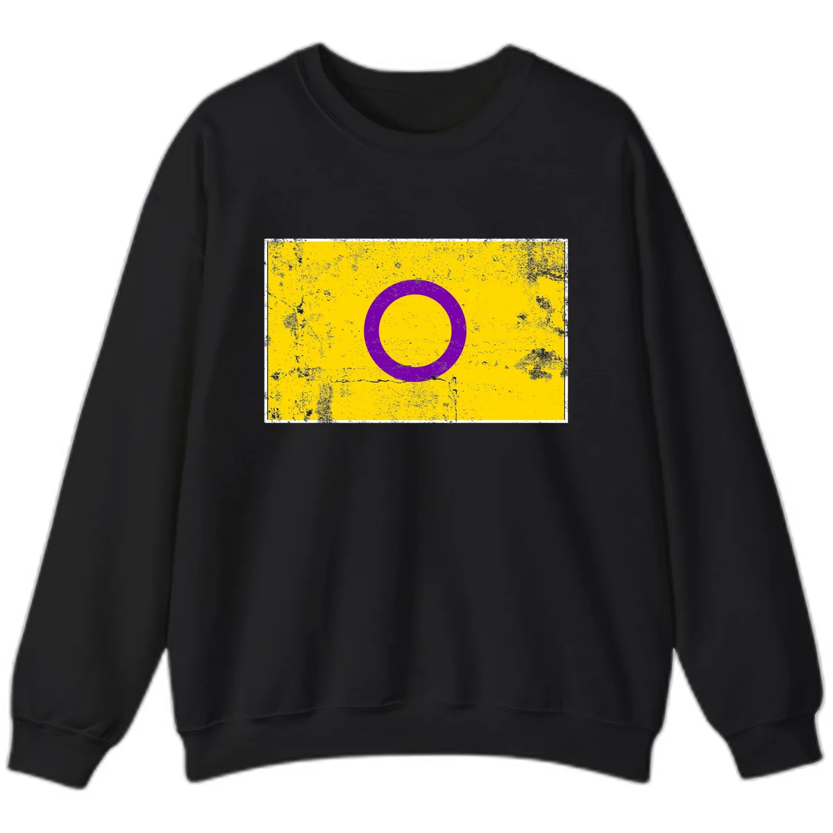 Purple Circle Minimalist Sweatshirt in Black