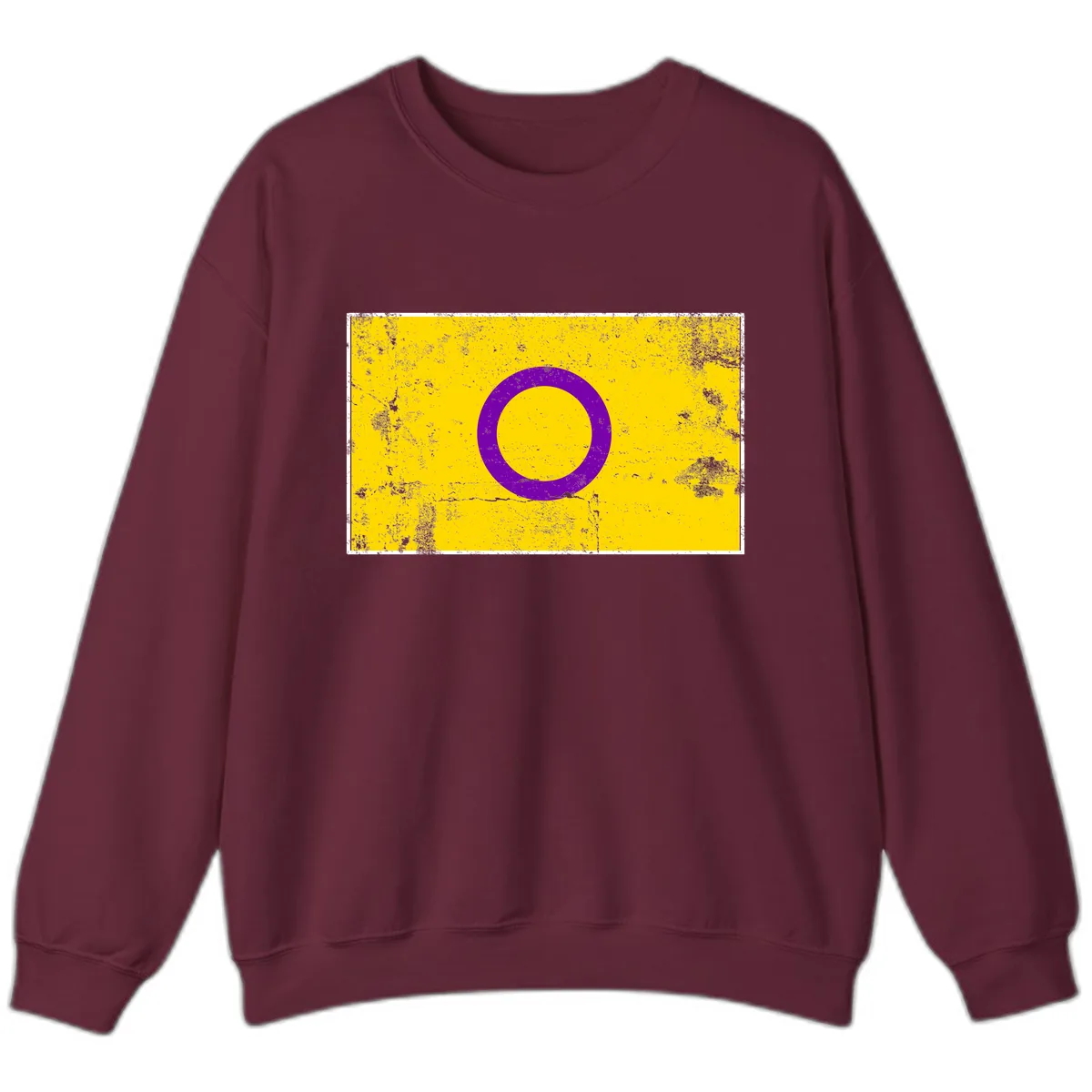 Purple Circle Minimalist Sweatshirt in Maroon