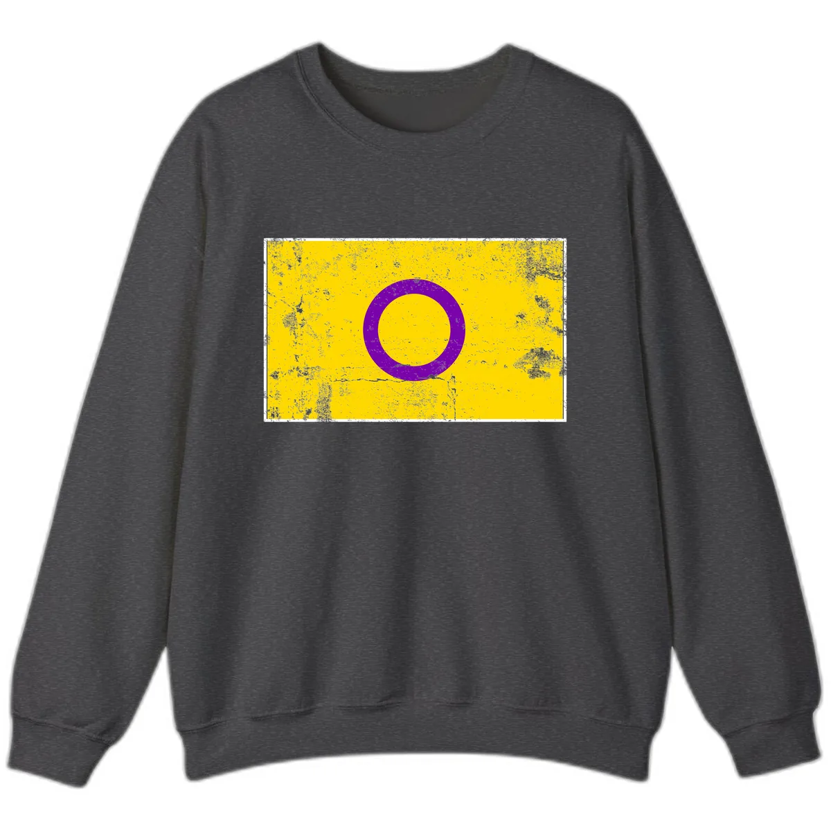 Purple Circle Minimalist Sweatshirt in Dark Heather