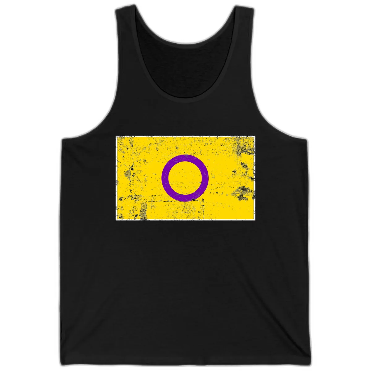 Purple Circle Minimalist Tank in Black