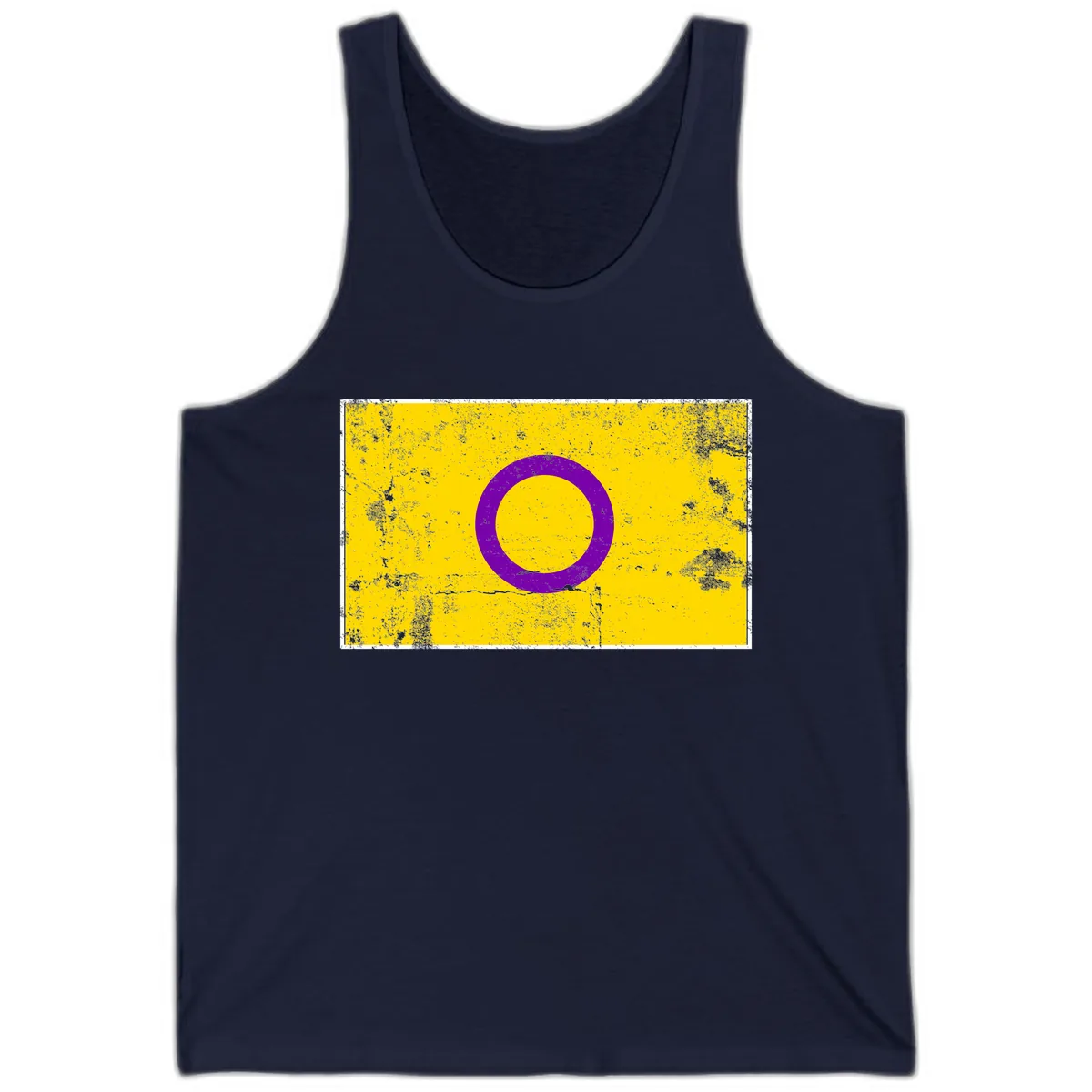 Purple Circle Minimalist Tank in Navy