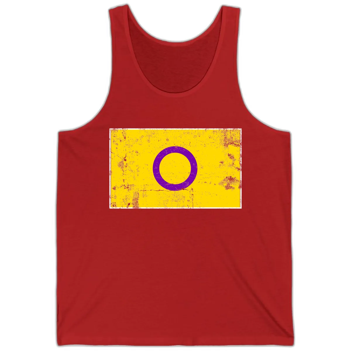 Purple Circle Minimalist Tank in Red