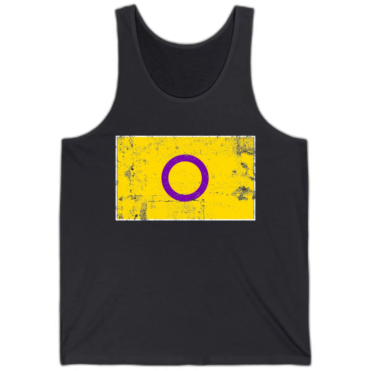 Purple Circle Minimalist Tank in Dark Grey
