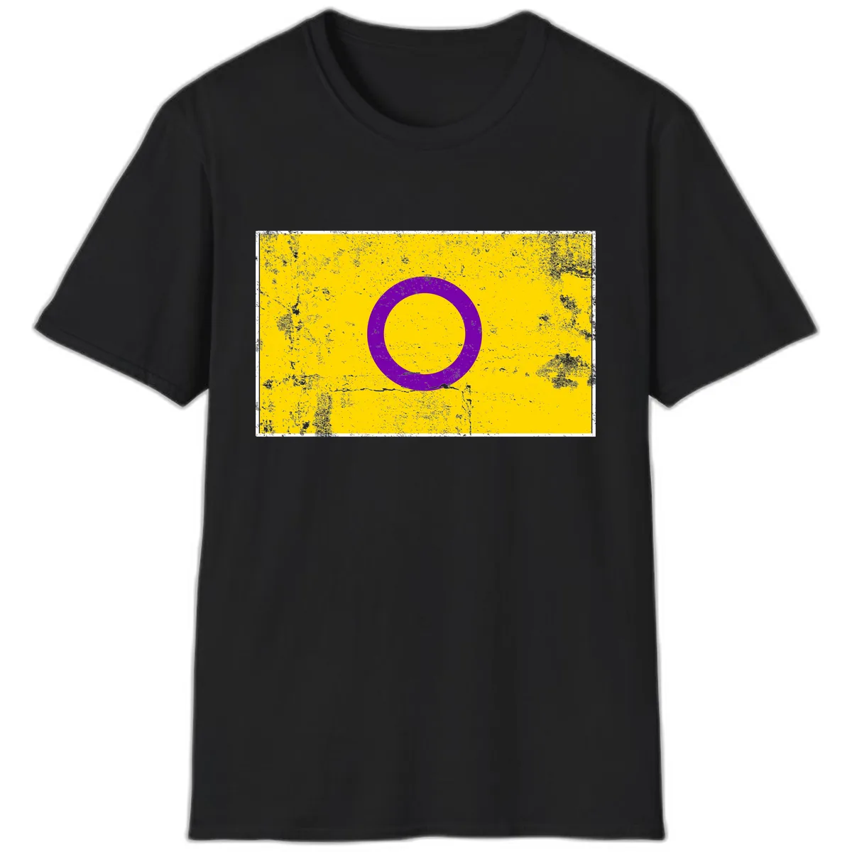 Purple Circle Minimalist T-Shirt in Black