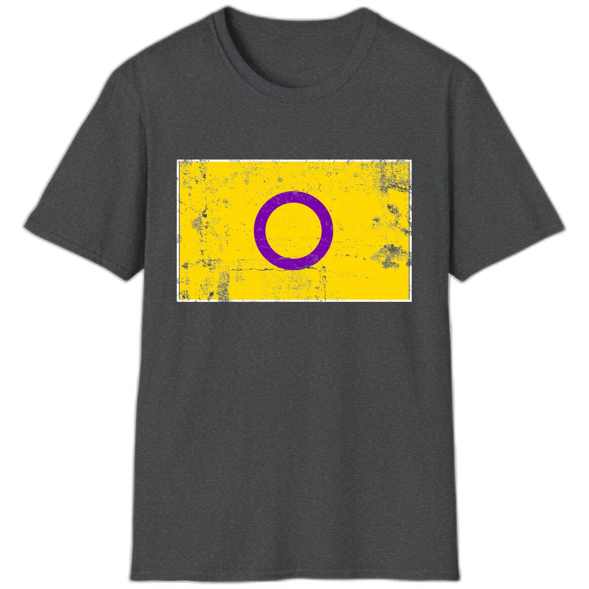 Purple Circle Minimalist T-Shirt in Dark Heather