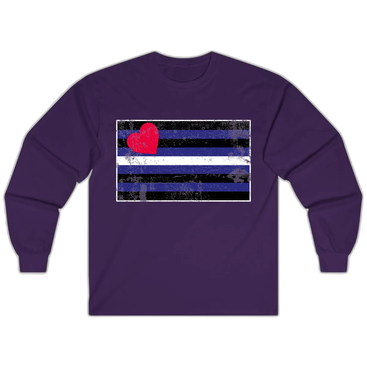 Love Stripes Pride Heart Long Sleeve in Purple
