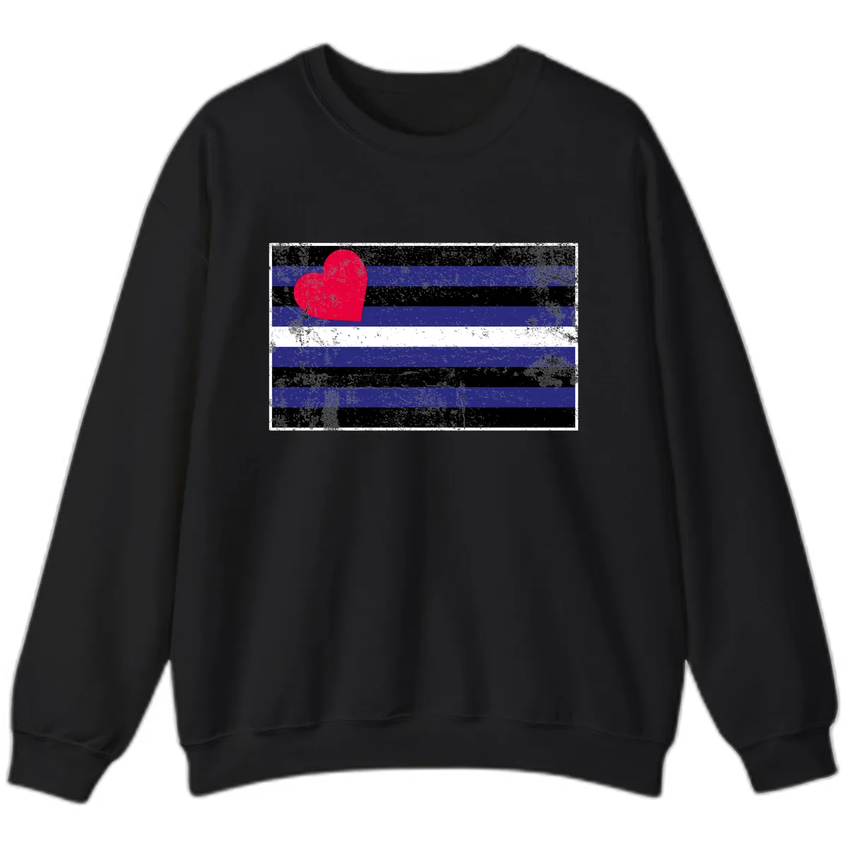 Love Stripes Pride Heart Sweatshirt in Black