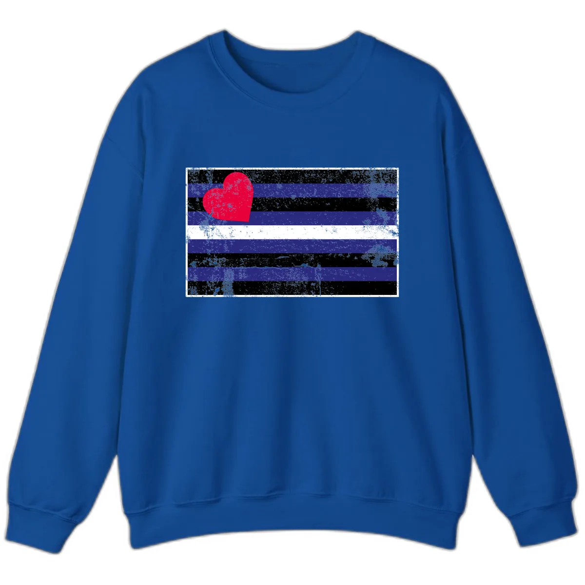 Love Stripes Pride Heart Sweatshirt in Royal