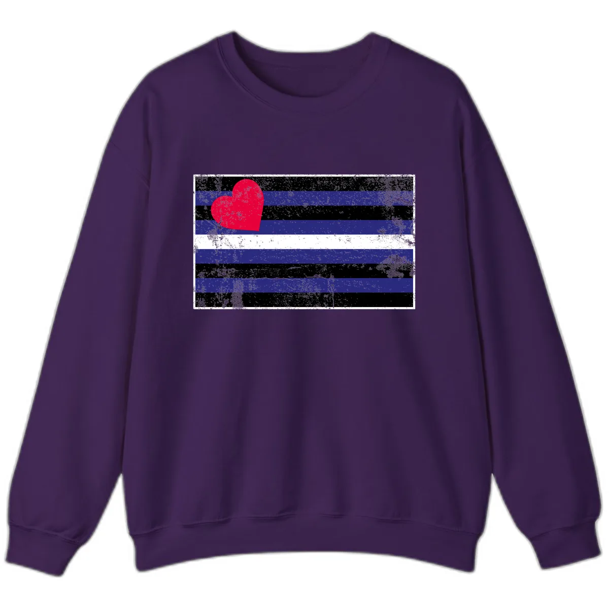 Love Stripes Pride Heart Sweatshirt in Purple