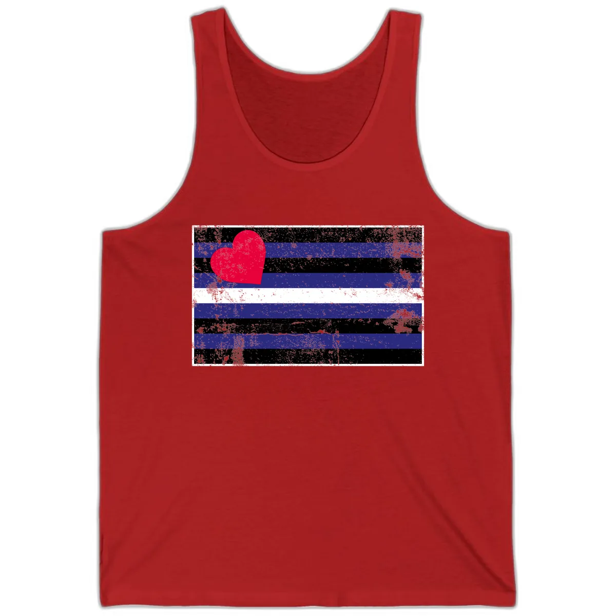 Love Stripes Pride Heart Tank in Red
