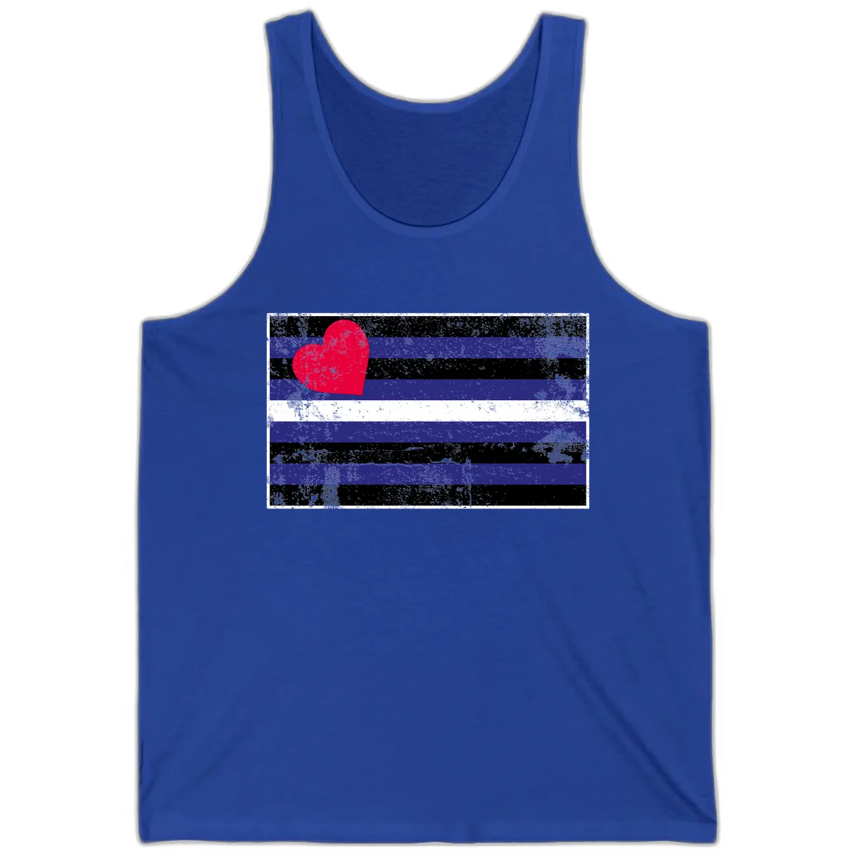 Love Stripes Pride Heart Tank in True Royal