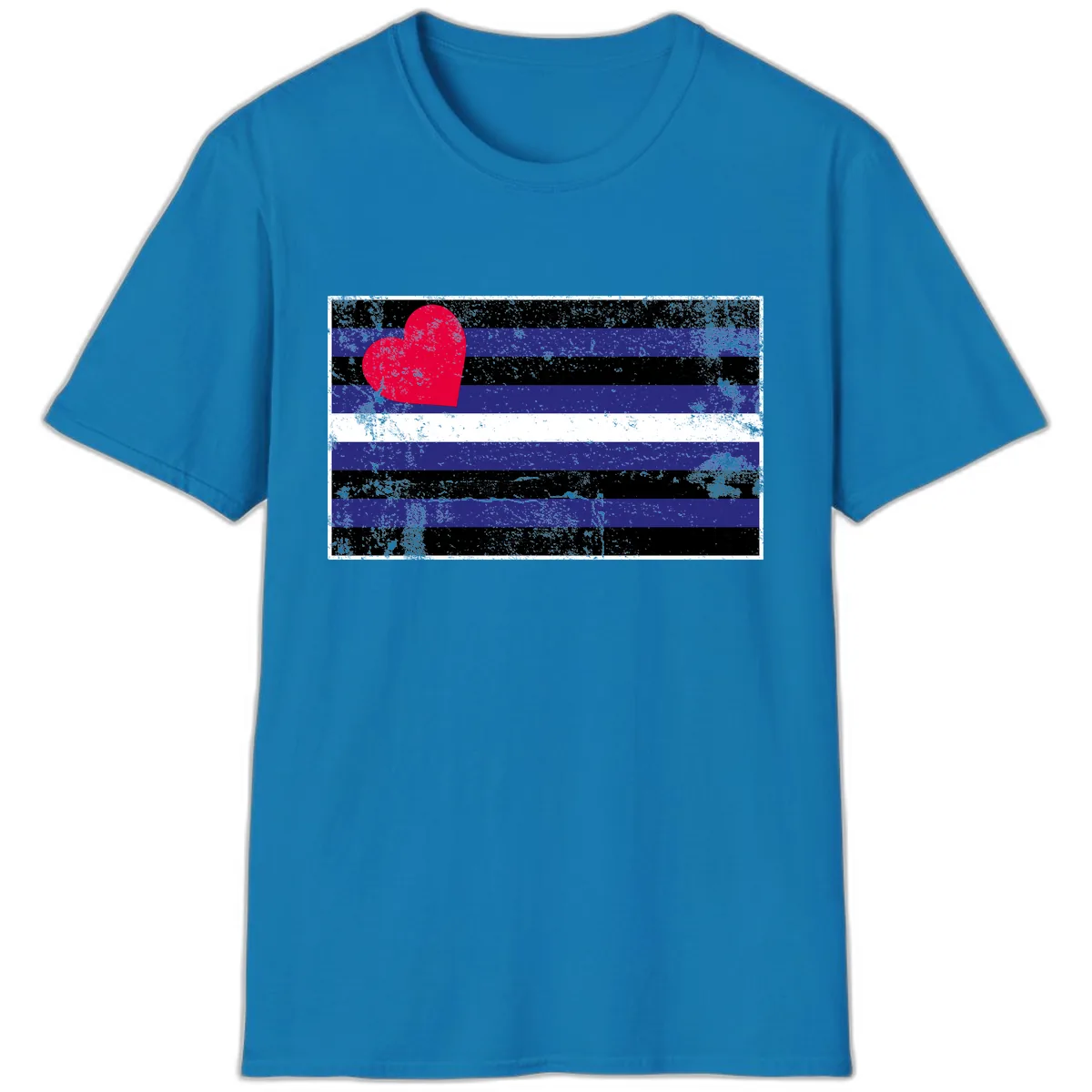 Love Stripes Pride Heart T-Shirt in Sapphire