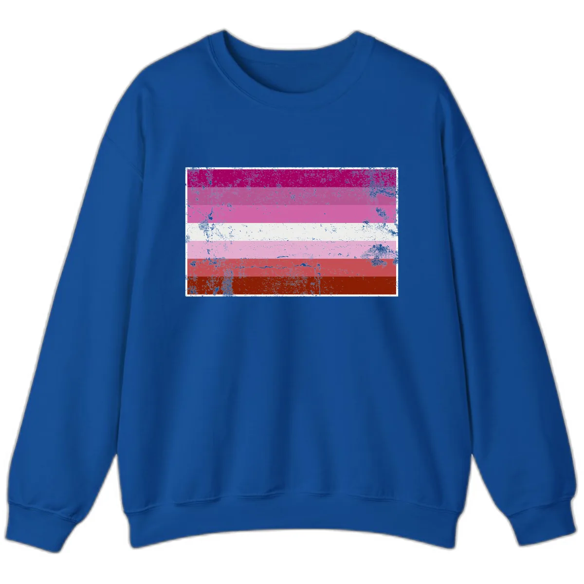 Lesbian Pride Flag Distressed Sweatshirt in Royal