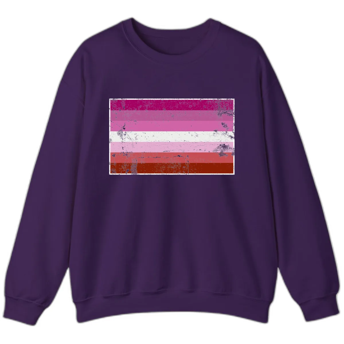 Lesbian Pride Flag Distressed Sweatshirt in Purple
