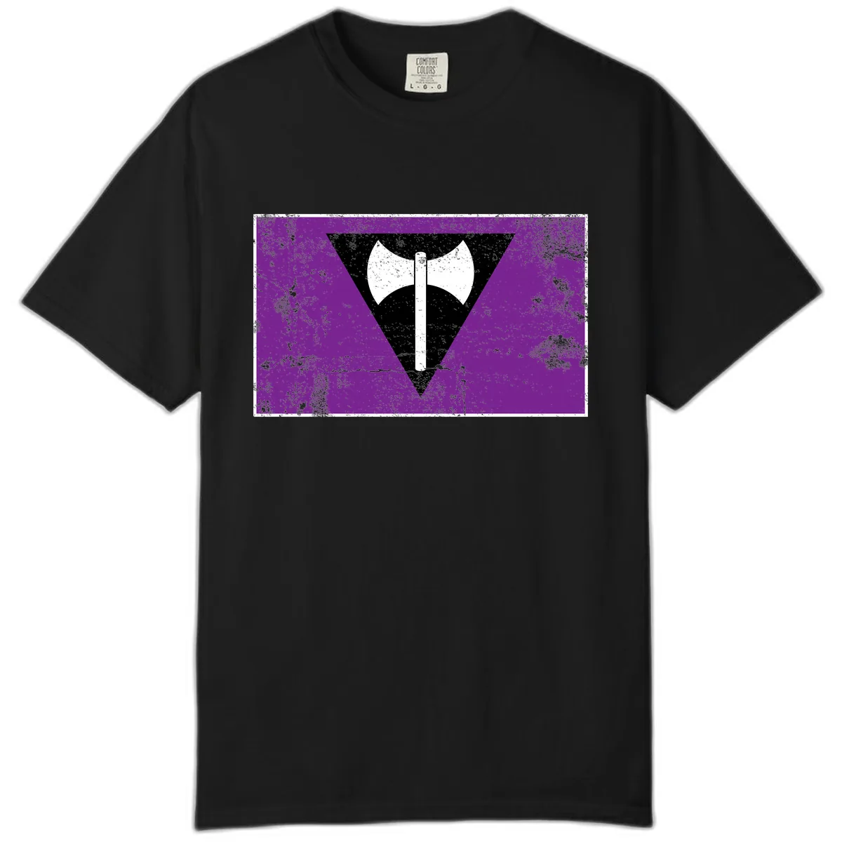 Double Axe Cross Symbol Design Comfort Color in Black