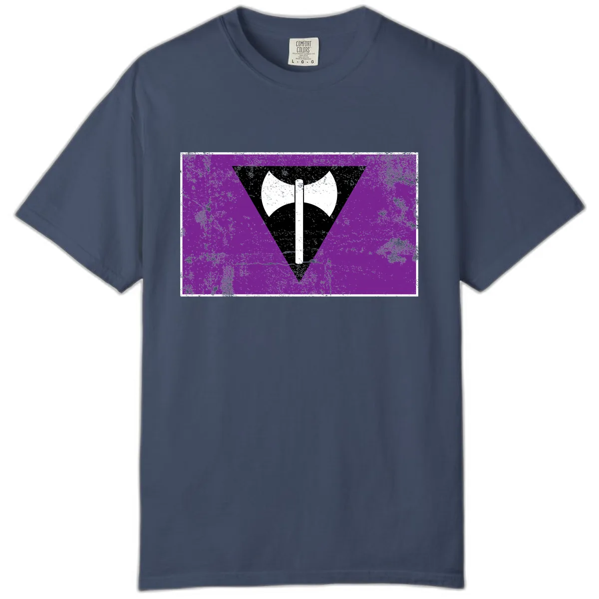 Double Axe Cross Symbol Design Comfort Color in Midnight
