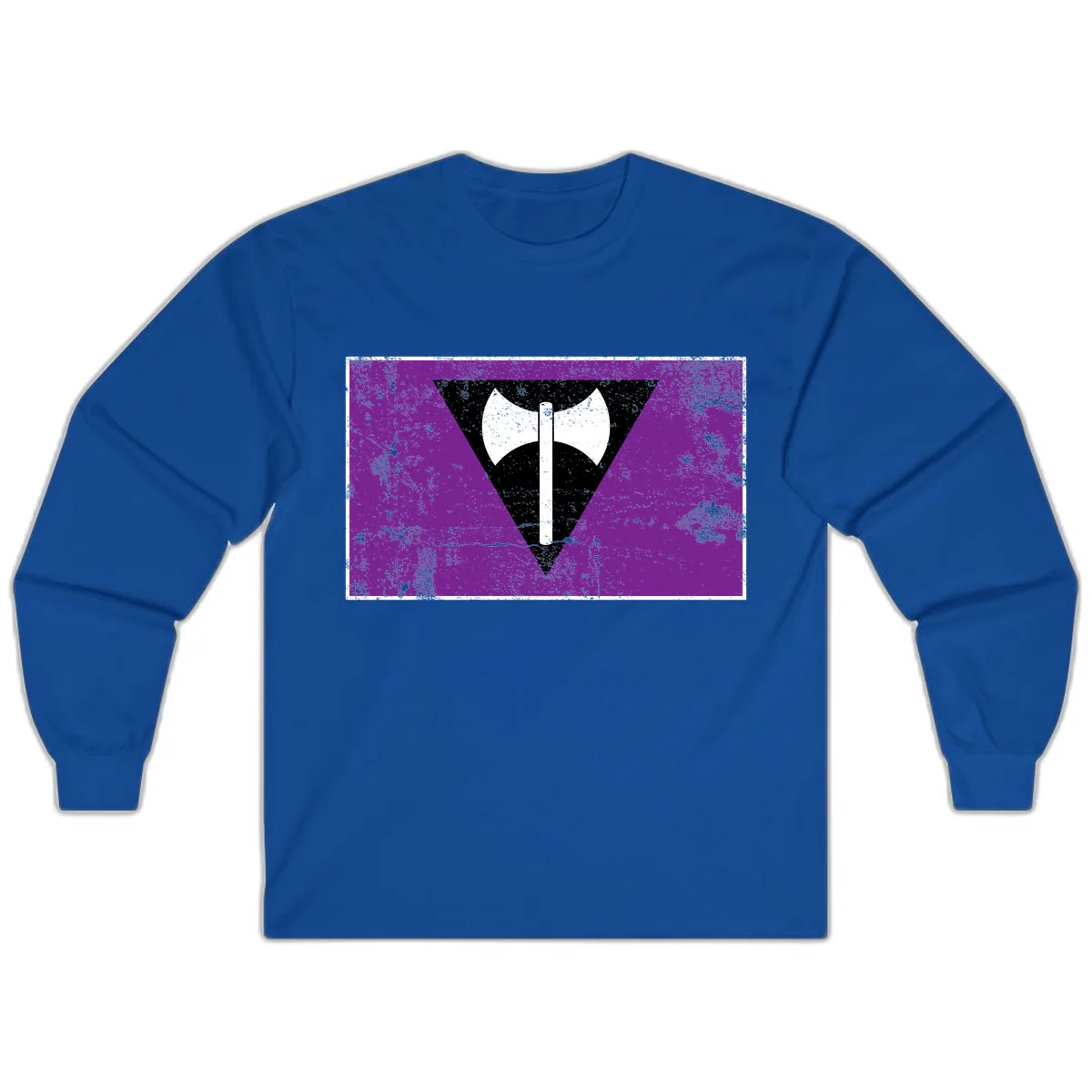 Double Axe Cross Symbol Design Long Sleeve in Royal
