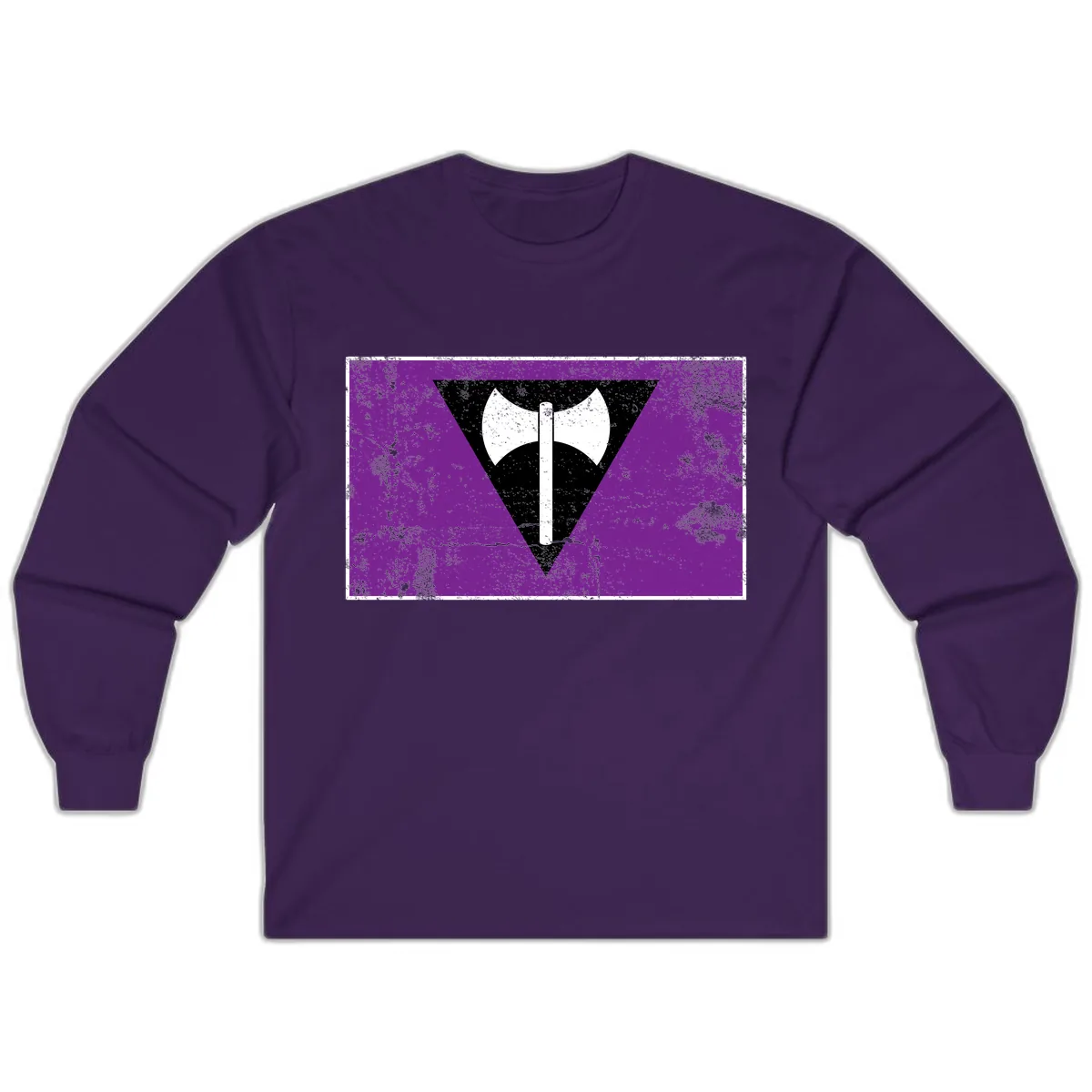Double Axe Cross Symbol Design Long Sleeve in Purple