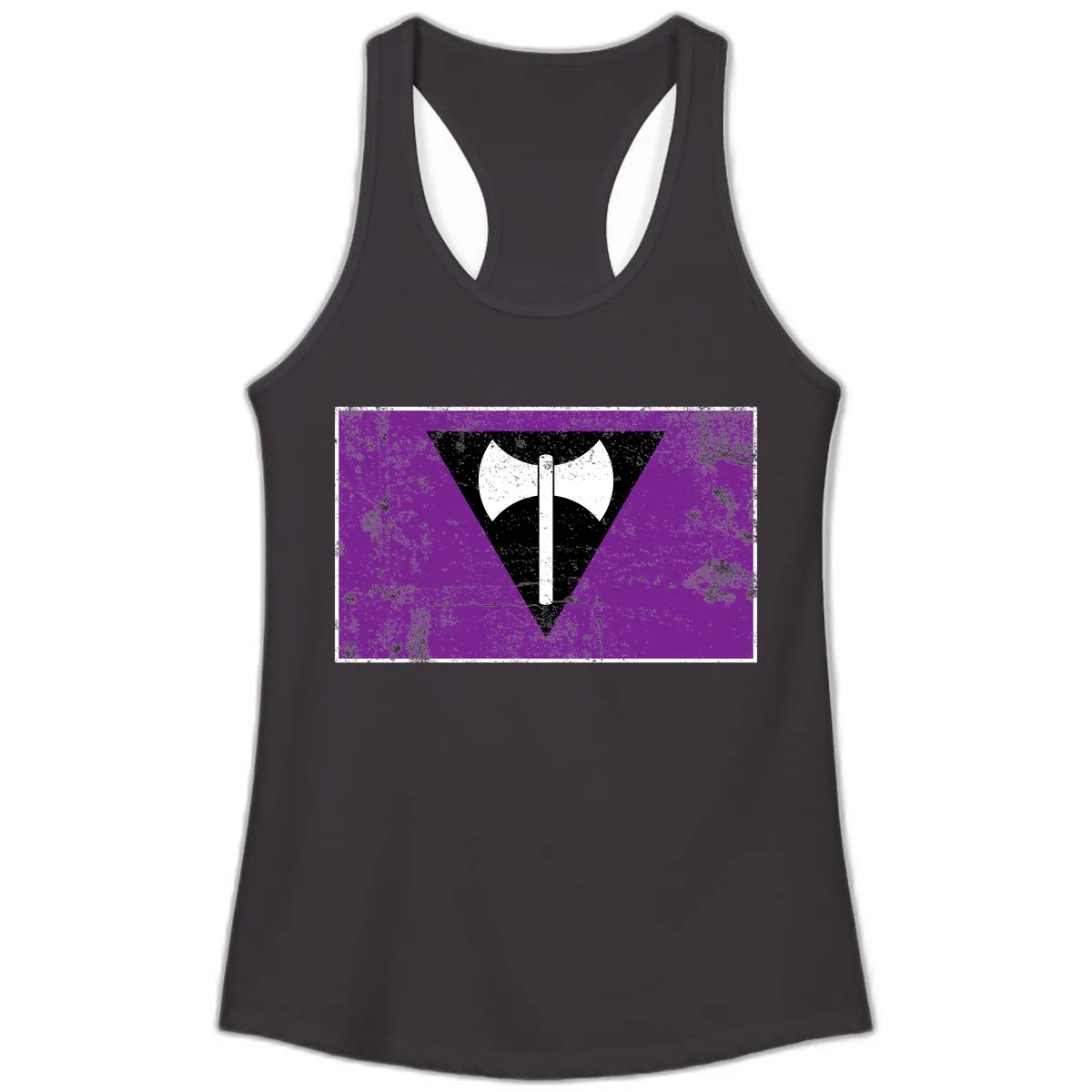 Double Axe Cross Symbol Design Ladies Tank in Black