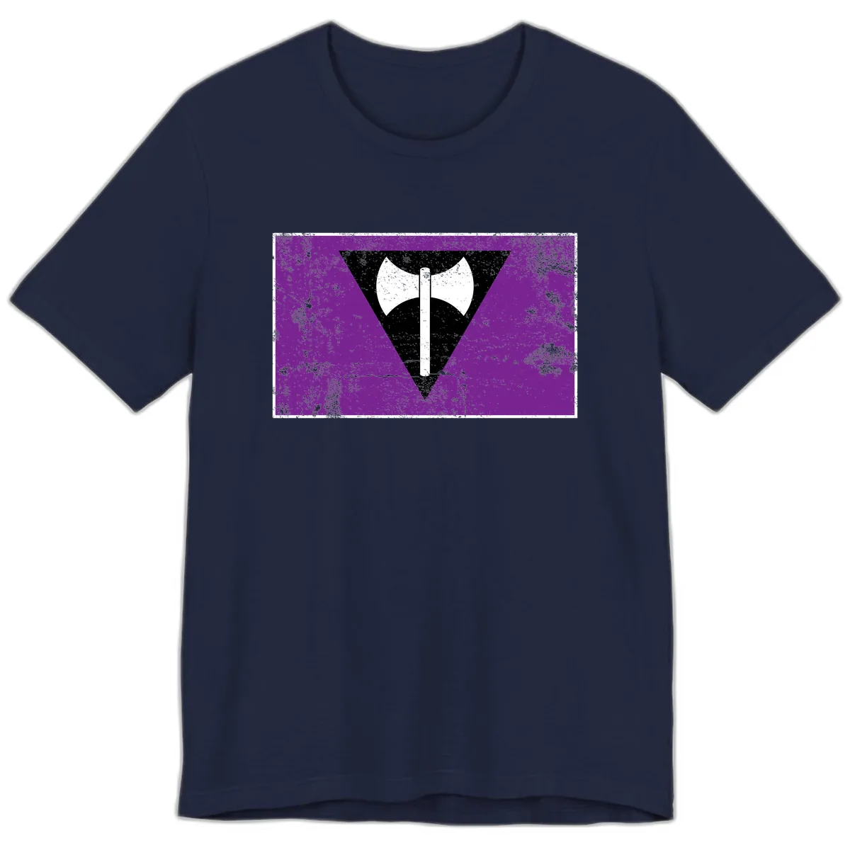 Double Axe Cross Symbol Design Premium T-Shirt in Navy