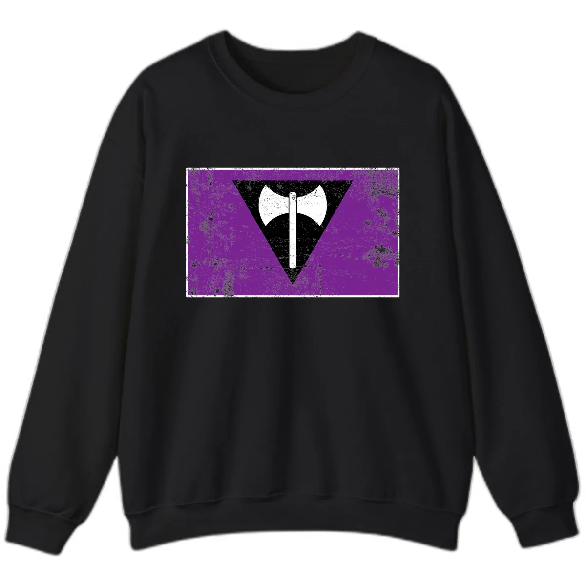 Double Axe Cross Symbol Design Sweatshirt in Black
