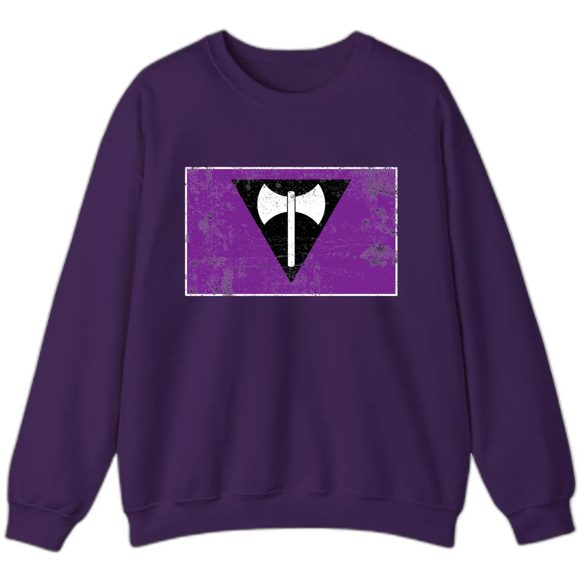 Double Axe Cross Symbol Design Sweatshirt in Purple