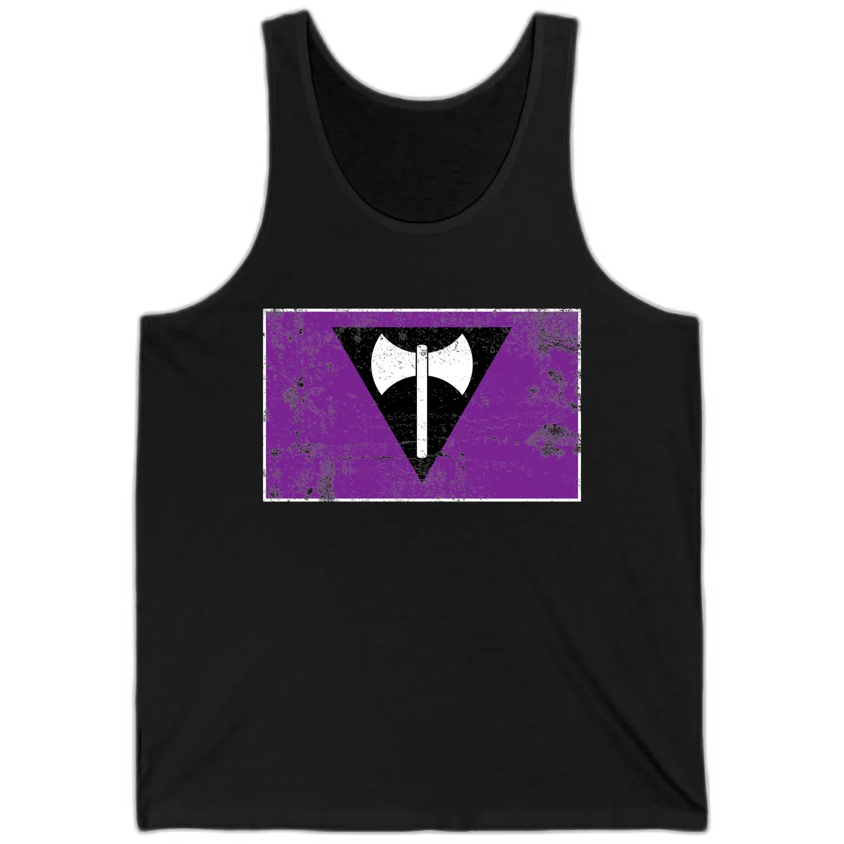 Double Axe Cross Symbol Design Tank in Black