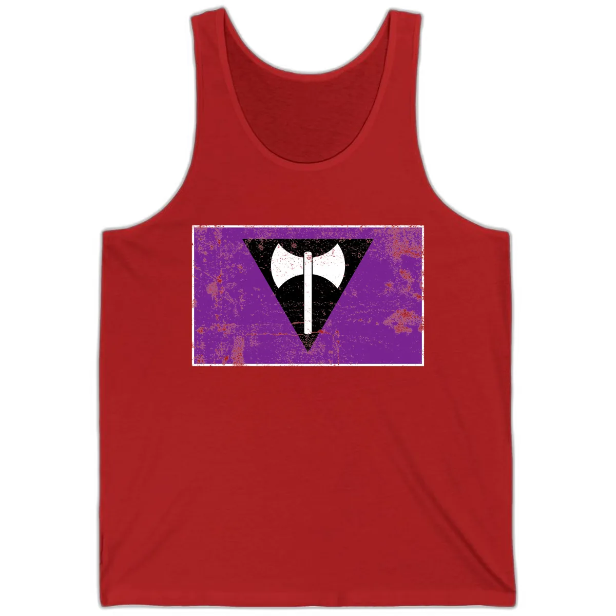 Double Axe Cross Symbol Design Tank in Red