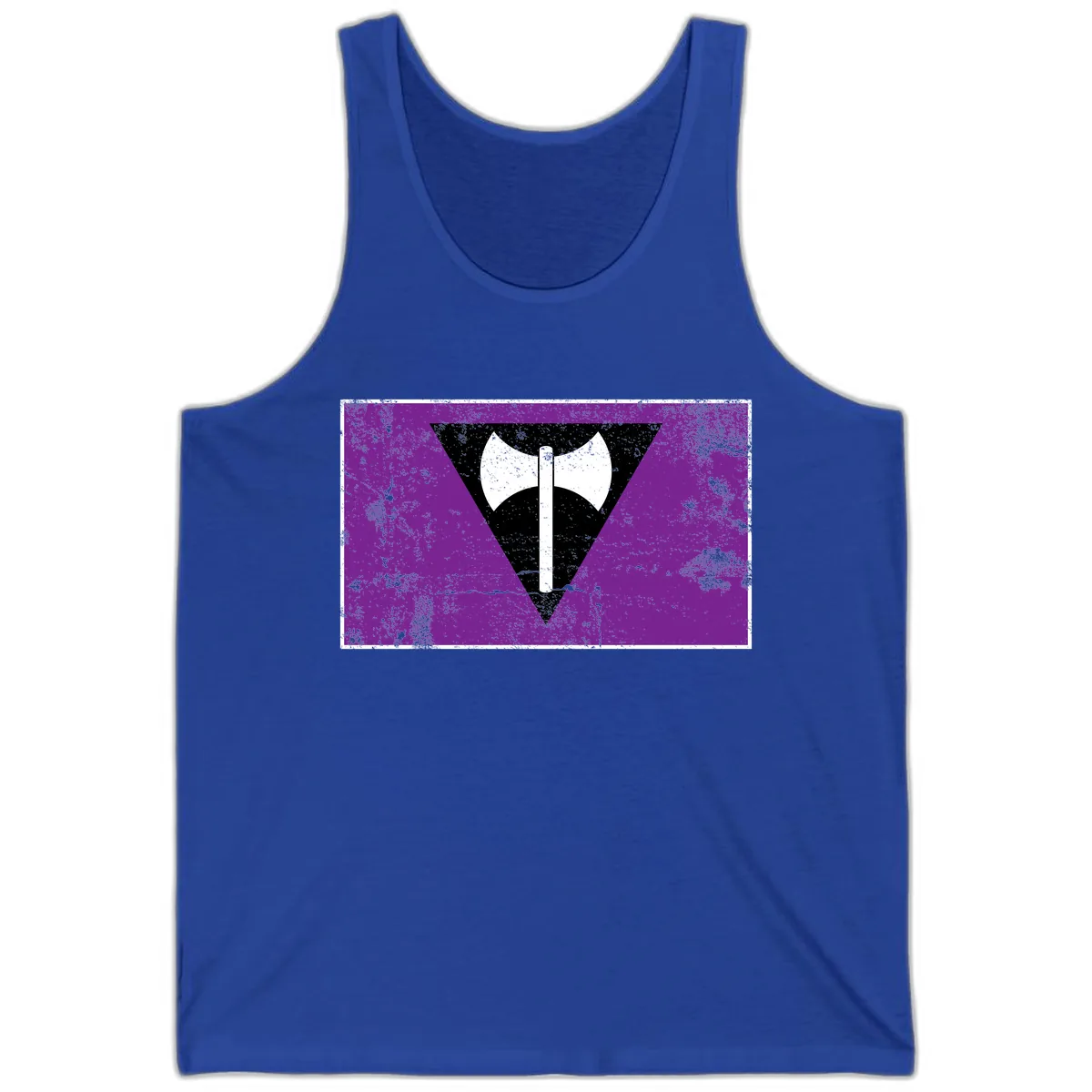 Double Axe Cross Symbol Design Tank in True Royal