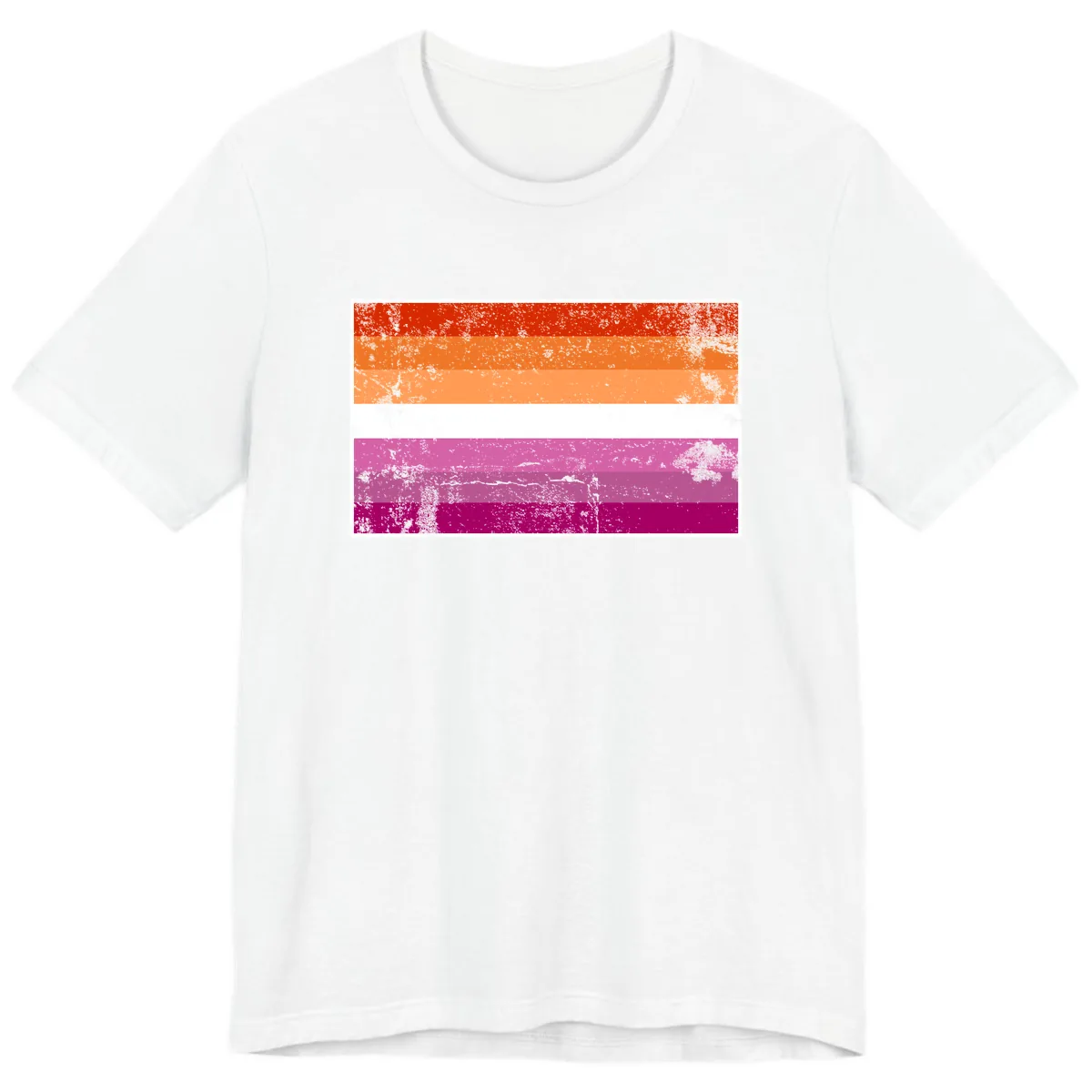 Lesbian Pride Flag Grunge Premium T-Shirt in White
