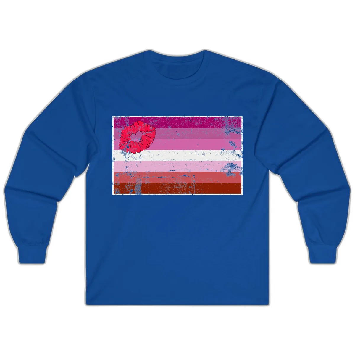 Lipstick Kiss Pride Flag Long Sleeve in Royal