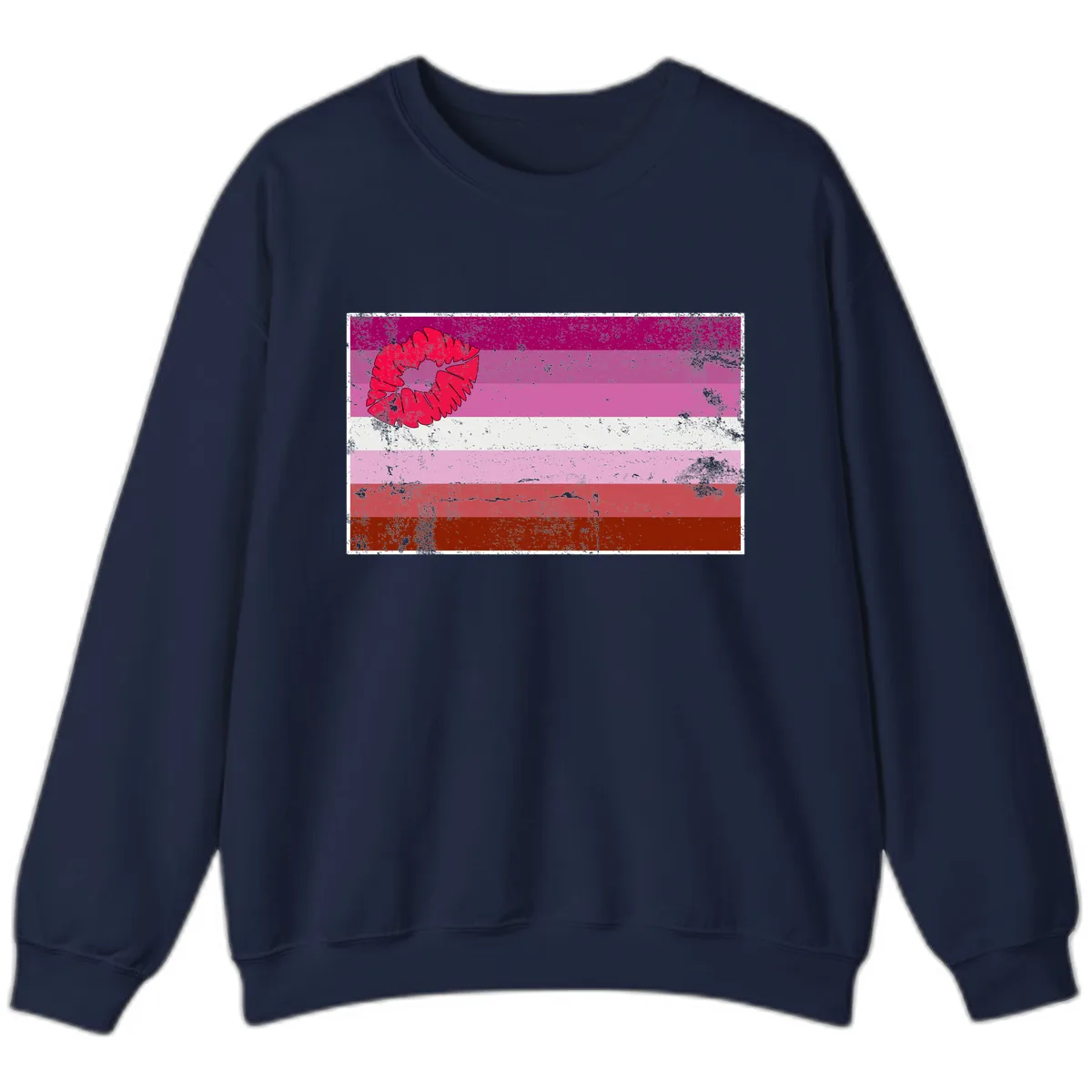 Lipstick Kiss Pride Flag Sweatshirt in Navy