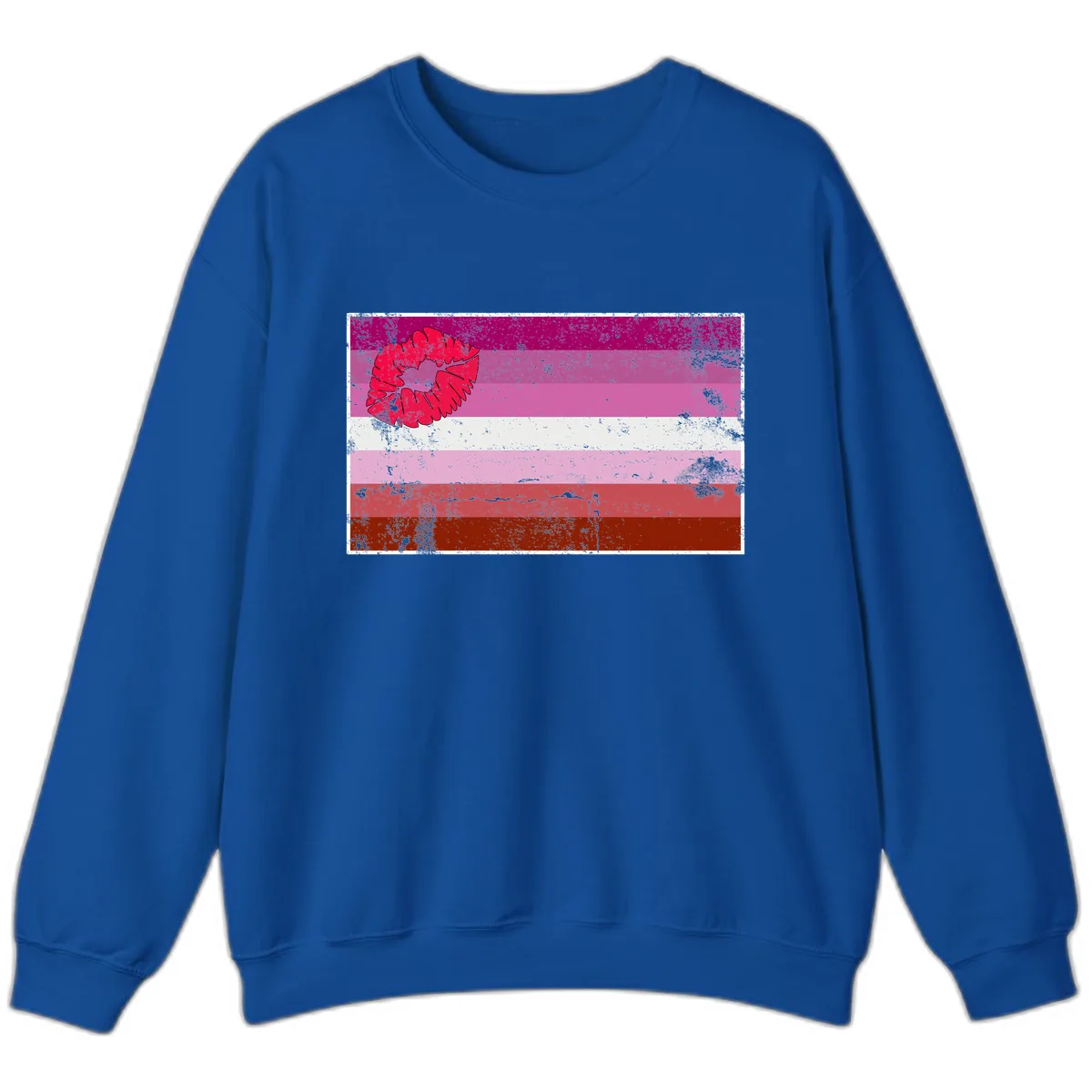 Lipstick Kiss Pride Flag Sweatshirt in Royal