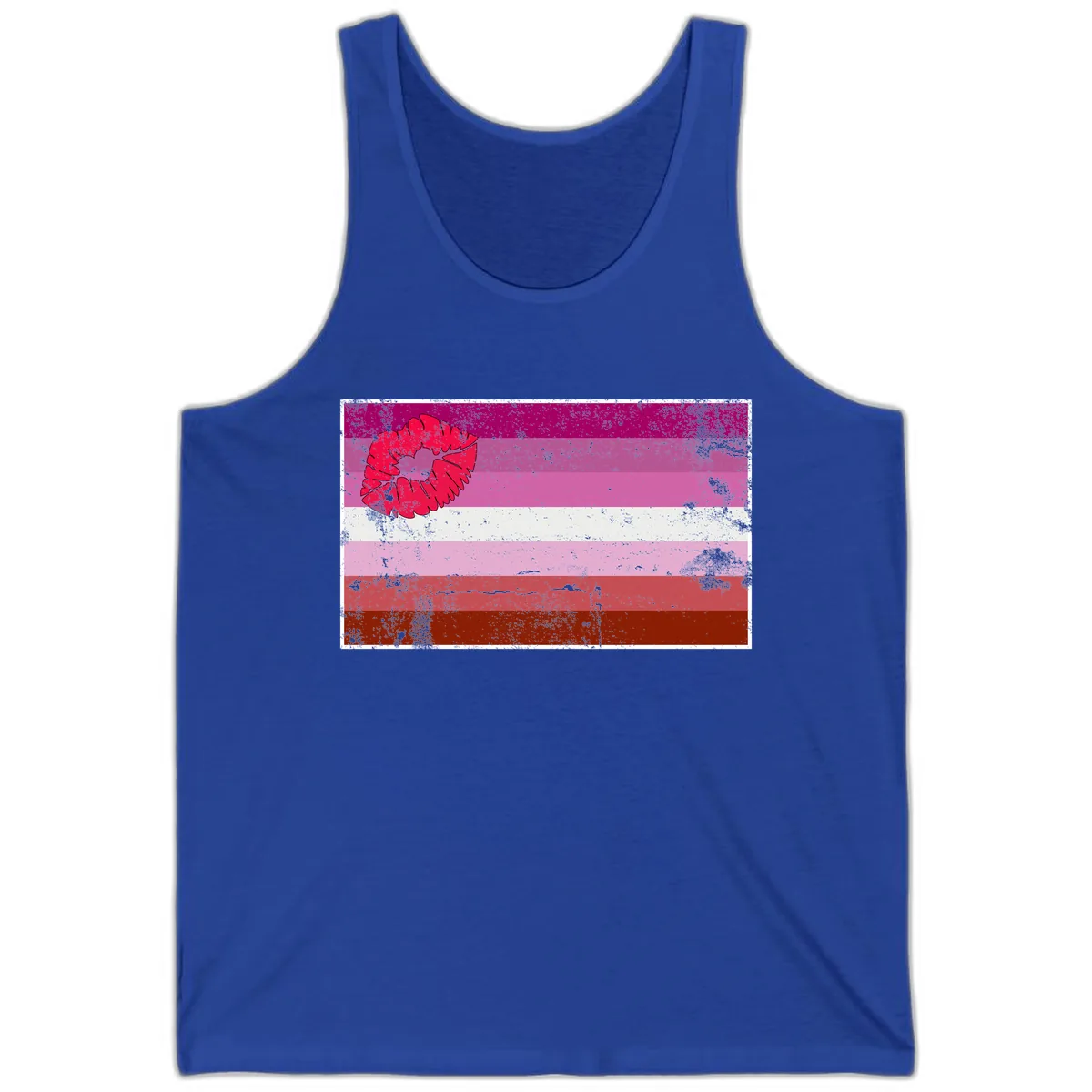 Lipstick Kiss Pride Flag Tank in True Royal