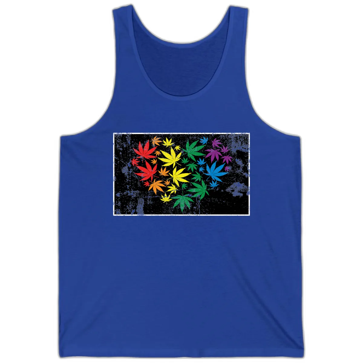 Rainbow Cannabis Leaf Pride Design Tank in True Royal