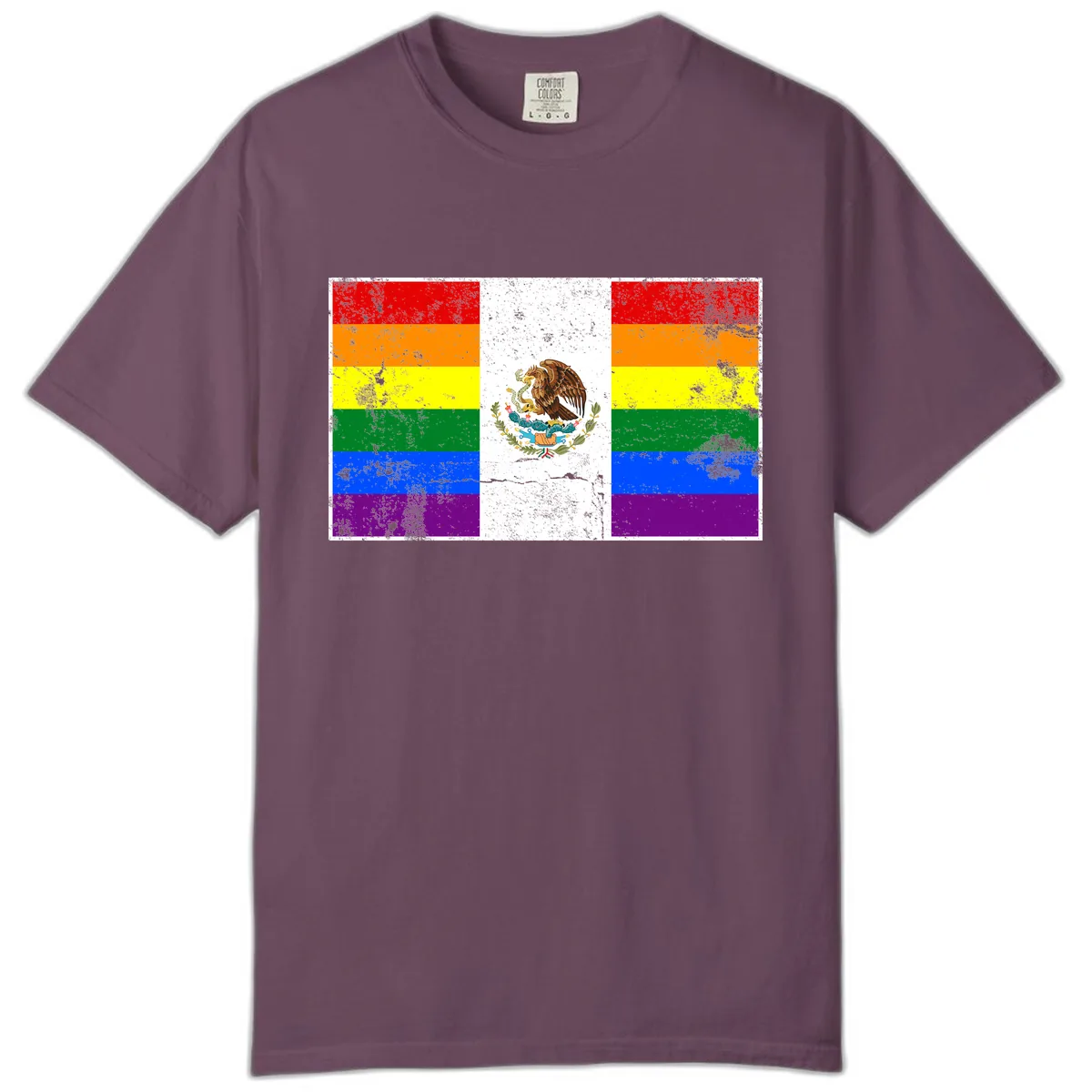 Mexico Pride Flag Design Comfort Color in Berry