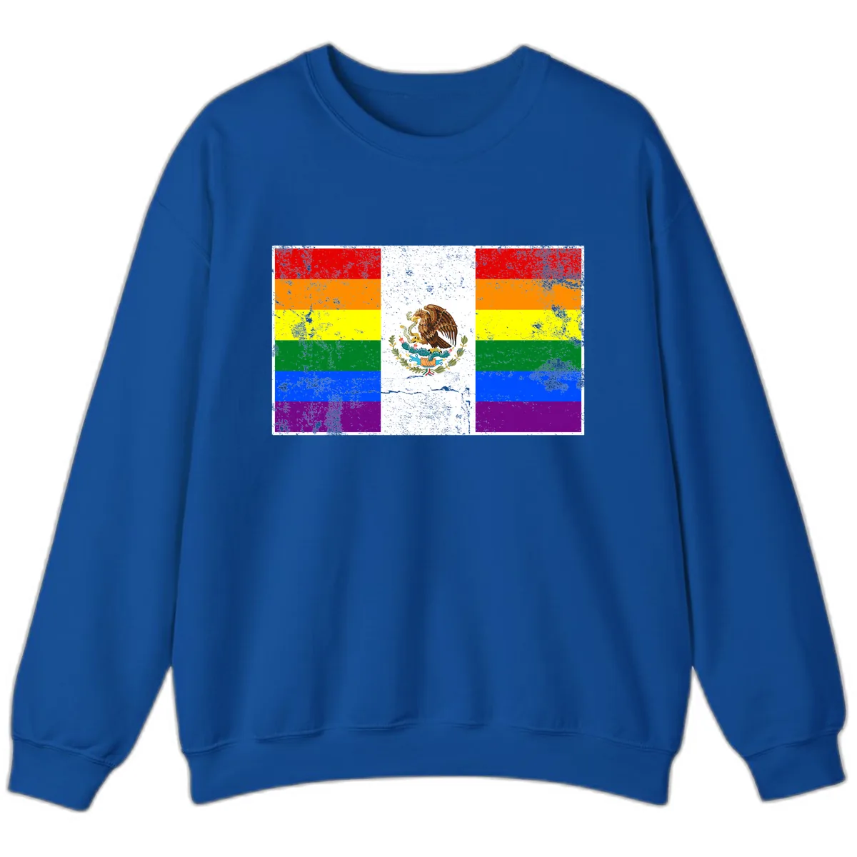 Mexico Pride Flag Design Sweatshirt in Royal