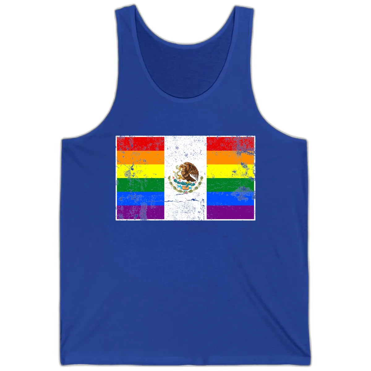 Mexico Pride Flag Design Tank in True Royal