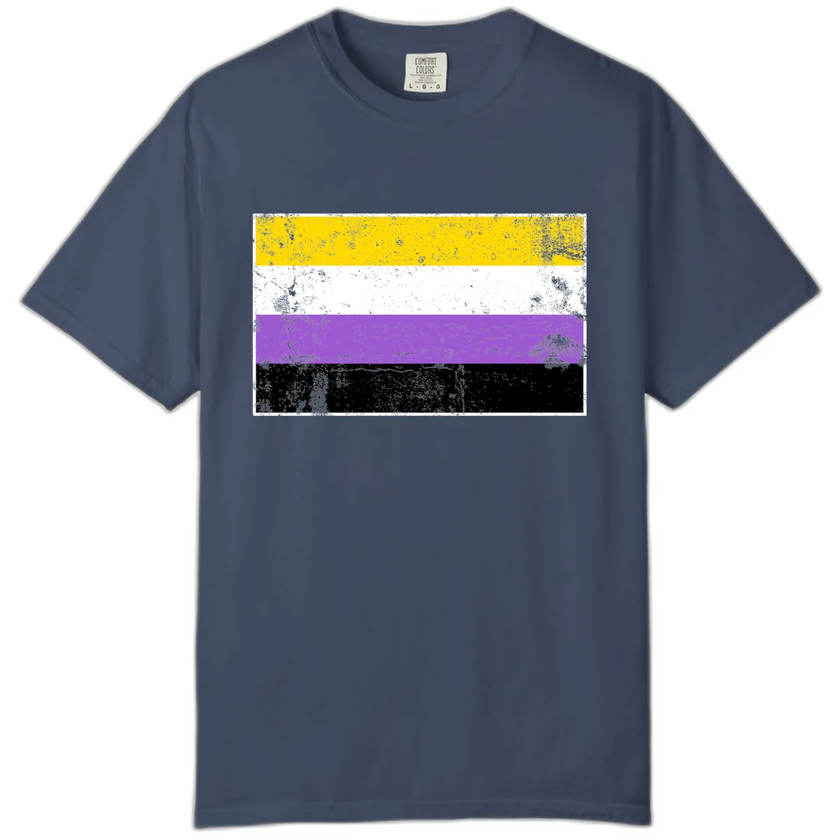 Nonbinary Pride Flag Comfort Color in Midnight