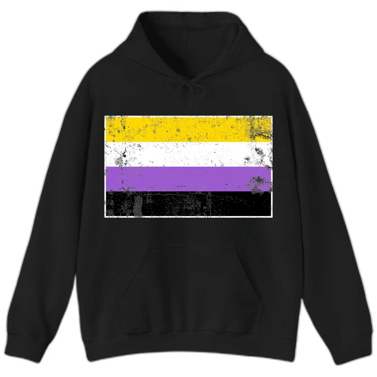 Nonbinary Pride Flag Hoodie in Black